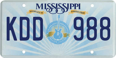 MS license plate KDD988