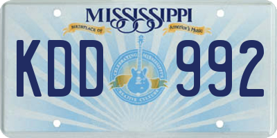 MS license plate KDD992