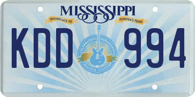 MS license plate KDD994