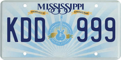 MS license plate KDD999