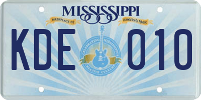 MS license plate KDE010