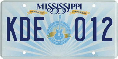 MS license plate KDE012