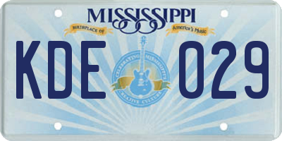 MS license plate KDE029
