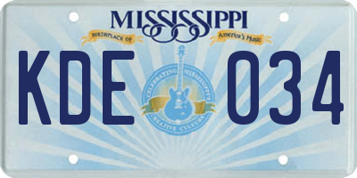 MS license plate KDE034