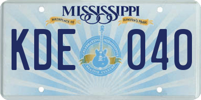 MS license plate KDE040
