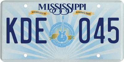 MS license plate KDE045