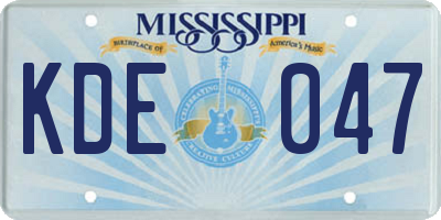 MS license plate KDE047