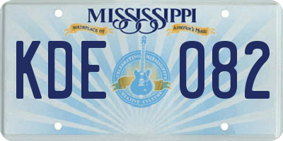 MS license plate KDE082