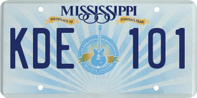 MS license plate KDE101