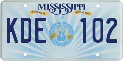 MS license plate KDE102