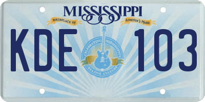 MS license plate KDE103