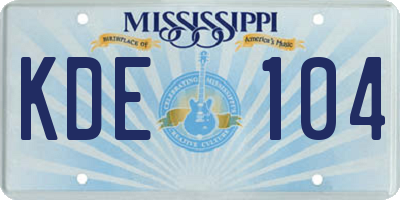 MS license plate KDE104