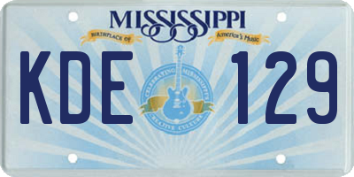 MS license plate KDE129