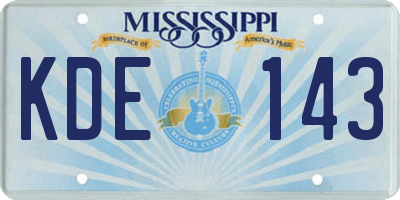 MS license plate KDE143