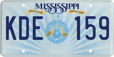 MS license plate KDE159