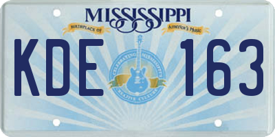 MS license plate KDE163