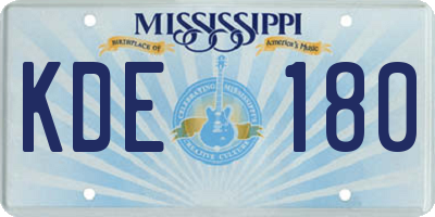 MS license plate KDE180