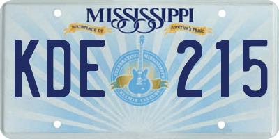 MS license plate KDE215