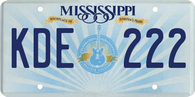 MS license plate KDE222
