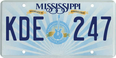 MS license plate KDE247