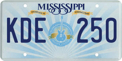 MS license plate KDE250