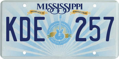 MS license plate KDE257