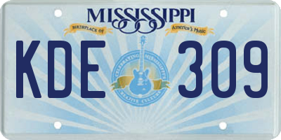 MS license plate KDE309
