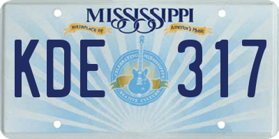 MS license plate KDE317