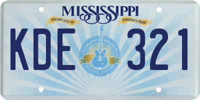 MS license plate KDE321
