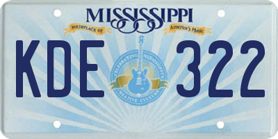MS license plate KDE322