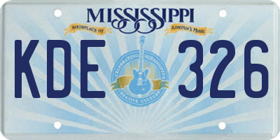 MS license plate KDE326