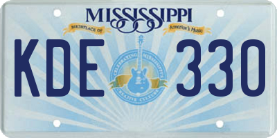 MS license plate KDE330