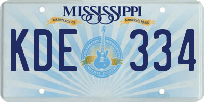 MS license plate KDE334