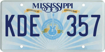 MS license plate KDE357