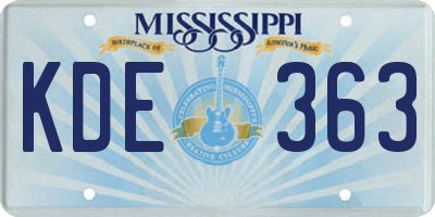 MS license plate KDE363