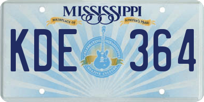 MS license plate KDE364