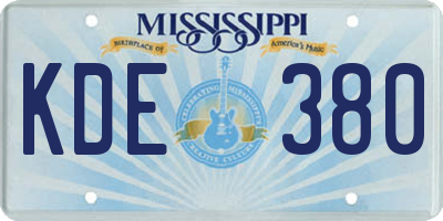 MS license plate KDE380