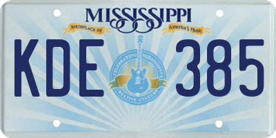 MS license plate KDE385
