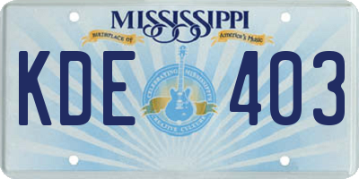 MS license plate KDE403