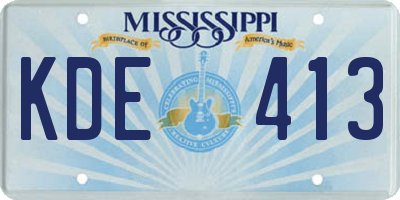 MS license plate KDE413