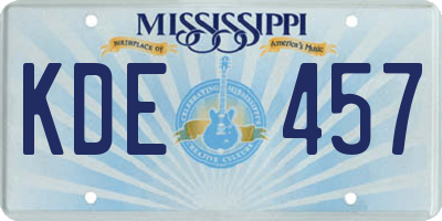 MS license plate KDE457