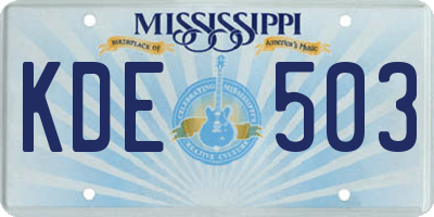 MS license plate KDE503