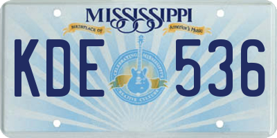 MS license plate KDE536