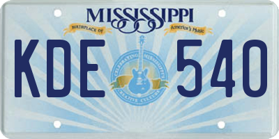 MS license plate KDE540