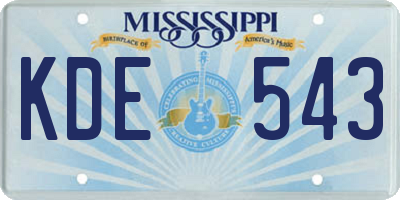 MS license plate KDE543