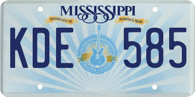 MS license plate KDE585