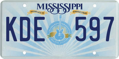 MS license plate KDE597
