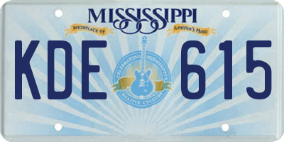 MS license plate KDE615