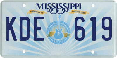 MS license plate KDE619