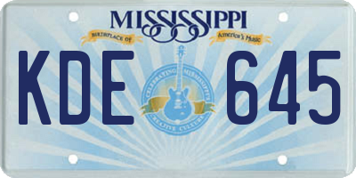 MS license plate KDE645